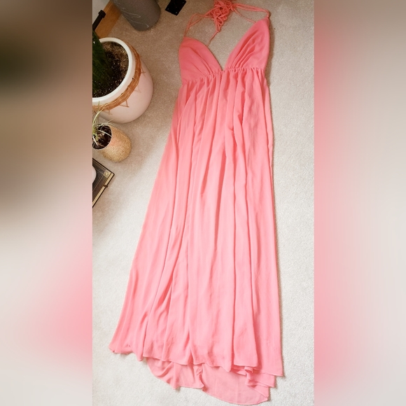 Long coral maxi dress (event) - Picture 3 of 3